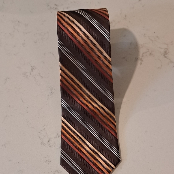 Jones New York Other - Jones New York Brown and Orange Striped Tie